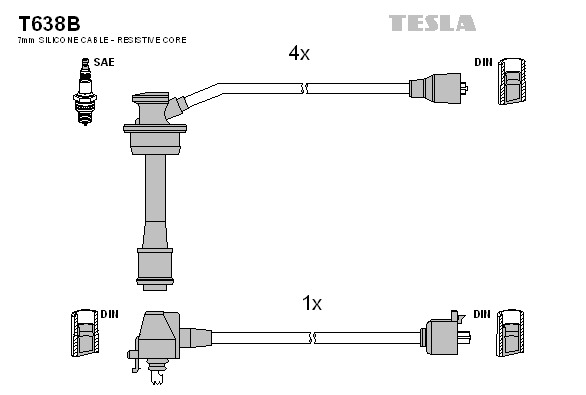 TESLA Gyújtókábel készlet T638B_TES