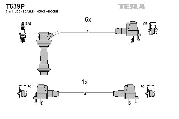 TESLA Gyújtókábel készlet T639P_TES