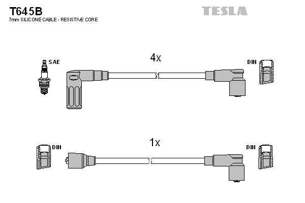 TESLA Gyújtókábel készlet T645B_TES