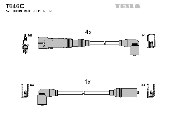 TESLA Gyújtókábel készlet T646C_TES