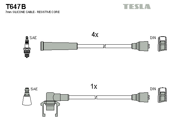 TESLA Gyújtókábel készlet T647B_TES