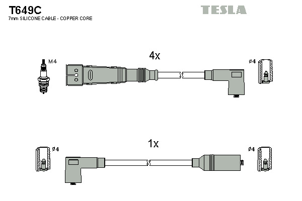 TESLA Gyújtókábel készlet T649C_TES