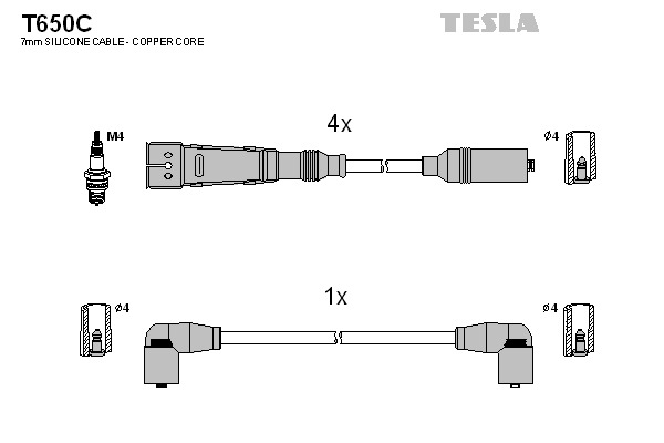 TESLA Gyújtókábel készlet T650C_TES