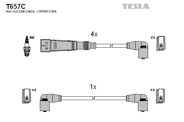 TESLA Gyújtókábel készlet T657C_TES