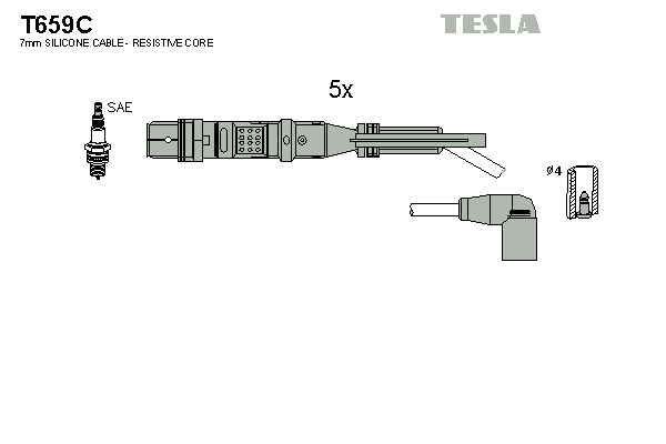 TESLA Gyújtókábel készlet T659C_TES