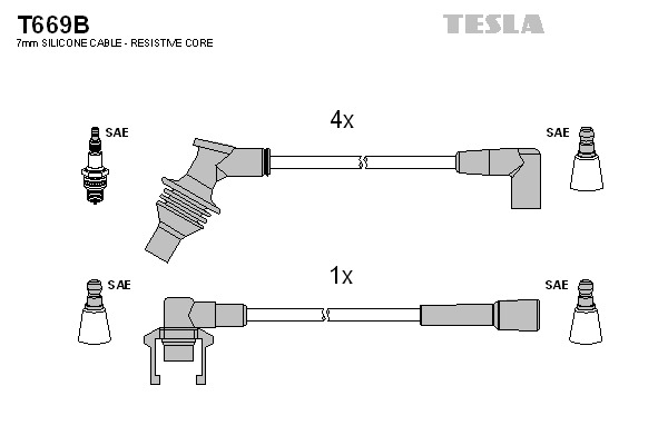 TESLA Gyújtókábel készlet T669B_TES