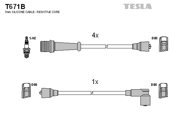 TESLA Gyújtókábel készlet T671B_TES