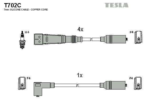 TESLA Gyújtókábel készlet T702C_TES