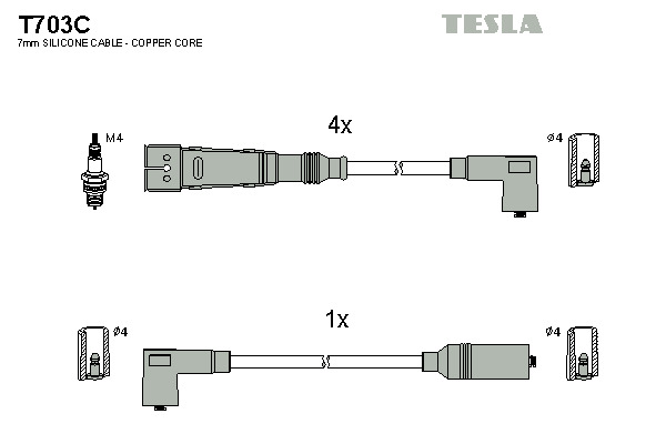 TESLA Gyújtókábel készlet T703C_TES