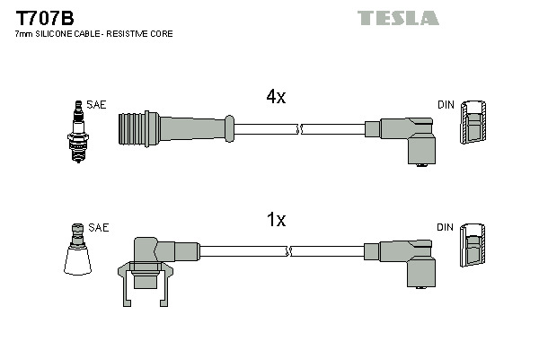 TESLA Gyújtókábel készlet T707B_TES