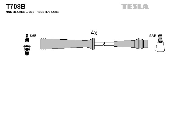 TESLA Gyújtókábel készlet T708B_TES