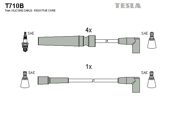 TESLA Gyújtókábel készlet T710B_TES