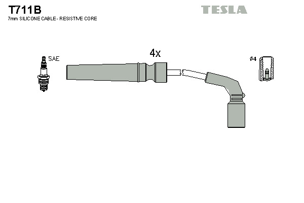 TESLA Gyújtókábel készlet T711B_TES