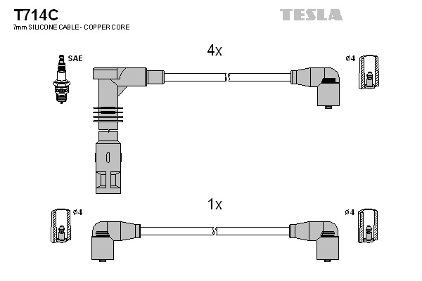 TESLA Gyújtókábel készlet T714C_TES