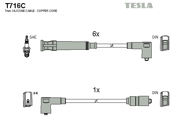 TESLA Gyújtókábel készlet T716C_TES