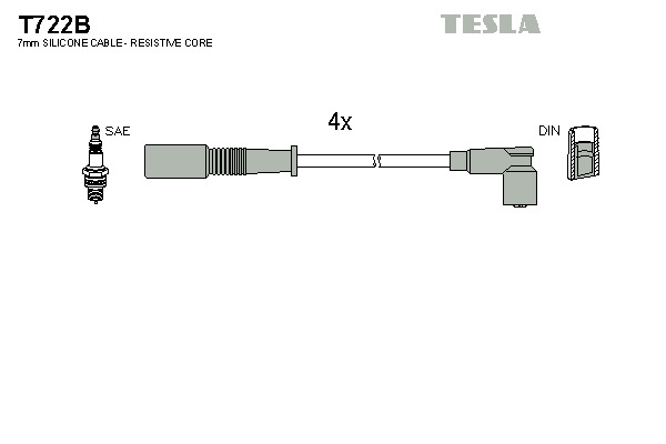 TESLA Gyújtókábel készlet T722B_TES