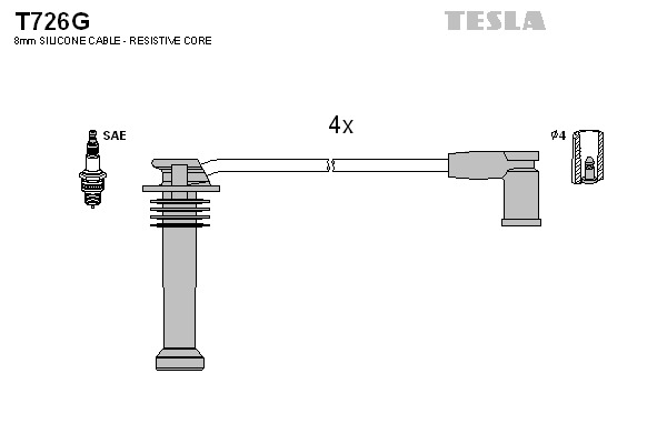 TESLA Gyújtókábel készlet T726G_TES