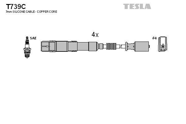 TESLA Gyújtókábel készlet T739C_TES