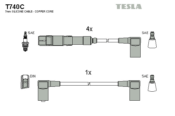 TESLA Gyújtókábel készlet T740C_TES