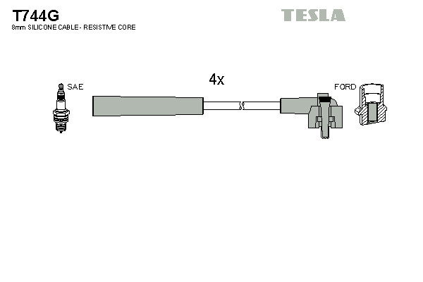 TESLA Gyújtókábel készlet T744G_TES