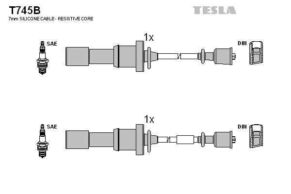 TESLA Gyújtókábel készlet T745B_TES