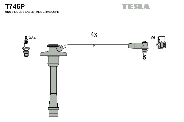 TESLA Gyújtókábel készlet T746P_TES