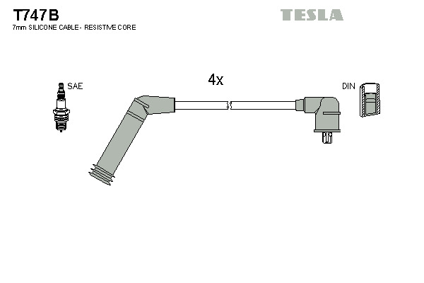 TESLA Gyújtókábel készlet T747B_TES