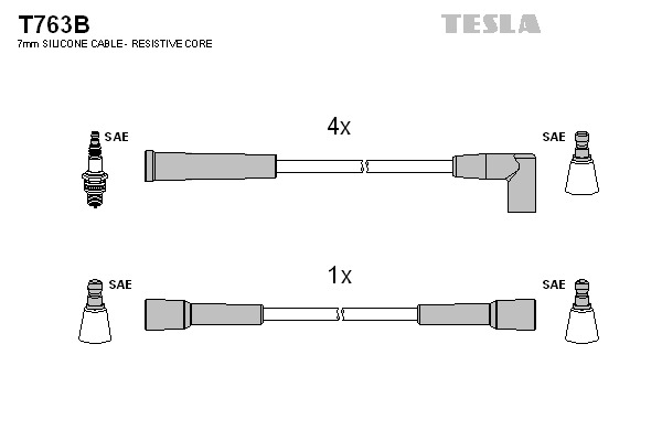 TESLA Gyújtókábel készlet T763B_TES