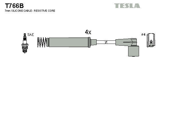 TESLA Gyújtókábel készlet T766B_TES