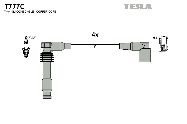 TESLA Gyújtókábel készlet T777C_TES