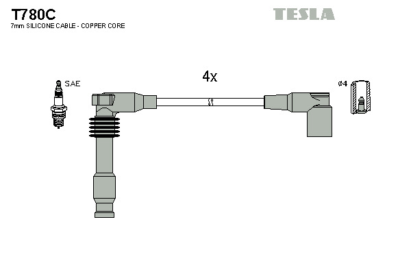 TESLA Gyújtókábel készlet T780C_TES