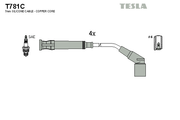 TESLA Gyújtókábel készlet T781C_TES