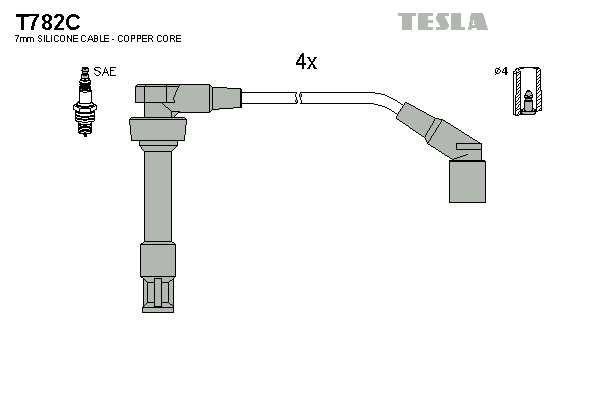 TESLA Gyújtókábel készlet T782C_TES