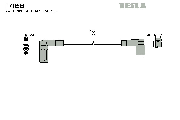 TESLA Gyújtókábel készlet T785B_TES