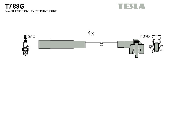 TESLA Gyújtókábel készlet T789G_TES