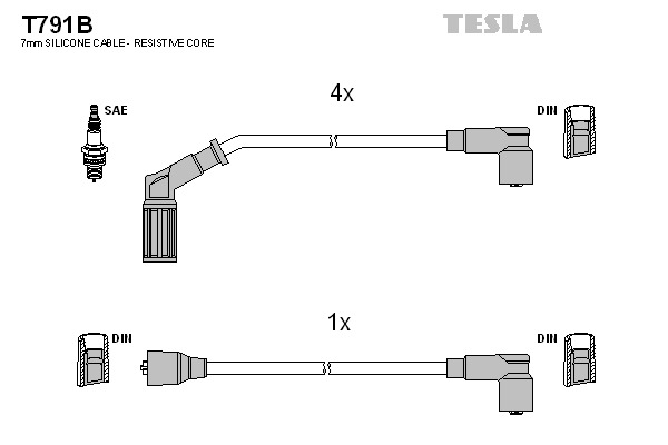 TESLA Gyújtókábel készlet T791B_TES