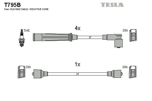 TESLA Gyújtókábel készlet T795B_TES