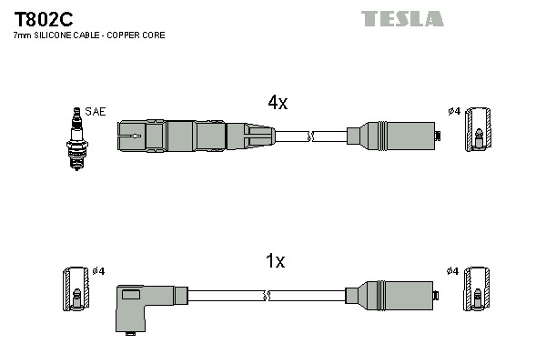 TESLA Gyújtókábel készlet T802C_TES