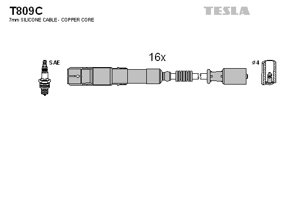 TESLA Gyújtókábel készlet T809C_TES