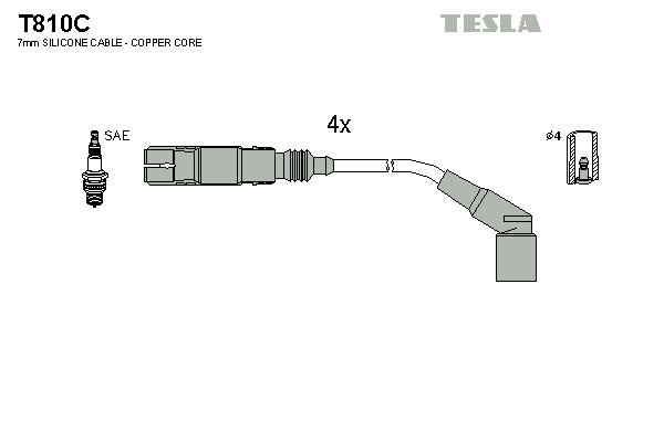 TESLA Gyújtókábel készlet T810C_TES