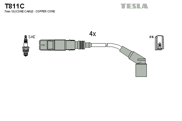 TESLA Gyújtókábel készlet T811C_TES