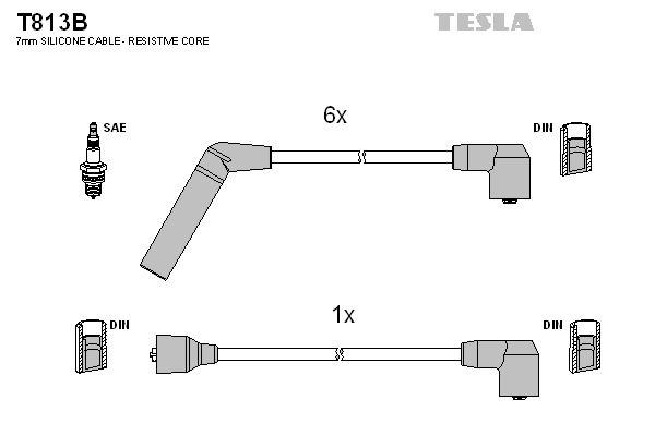 TESLA Gyújtókábel készlet T813B_TES