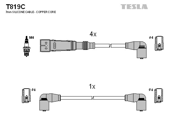 TESLA Gyújtókábel készlet T819C_TES