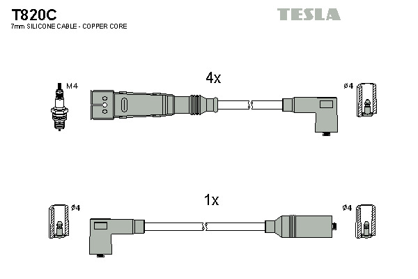 TESLA Gyújtókábel készlet T820C_TES