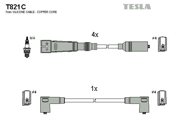 TESLA Gyújtókábel készlet T821C_TES