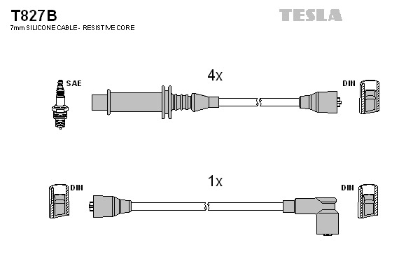 TESLA Gyújtókábel készlet T827B_TES