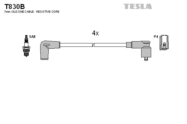 TESLA Gyújtókábel készlet T830B_TES