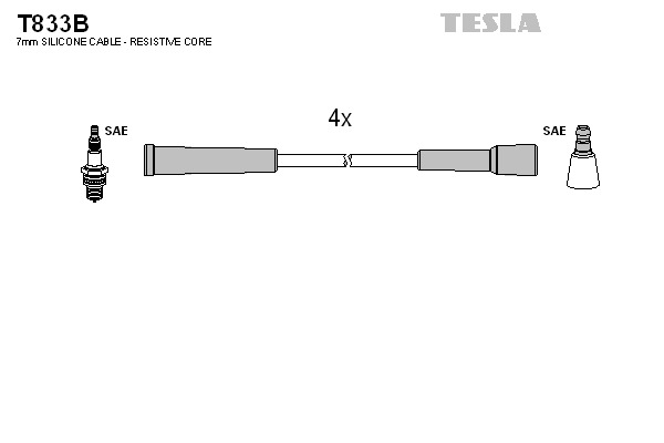 TESLA Gyújtókábel készlet T833B_TES