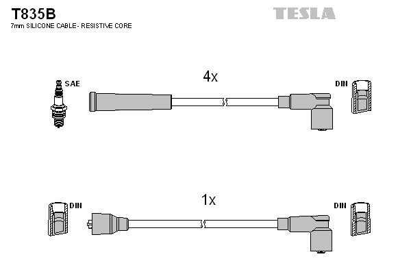 TESLA Gyújtókábel készlet T835B_TES