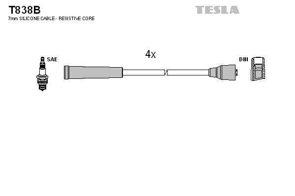 TESLA Gyújtókábel készlet T838B_TES